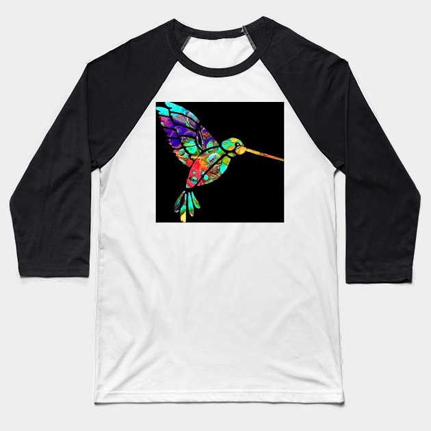 "Artsy Hummingbird" Baseball T-Shirt by Colette22